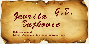 Gavrila Dujković vizit kartica